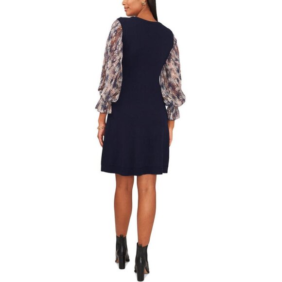 New MSK Women's Classic Navy Two-Tone Knee Shift Dress Size XL - Picture 2 of 16